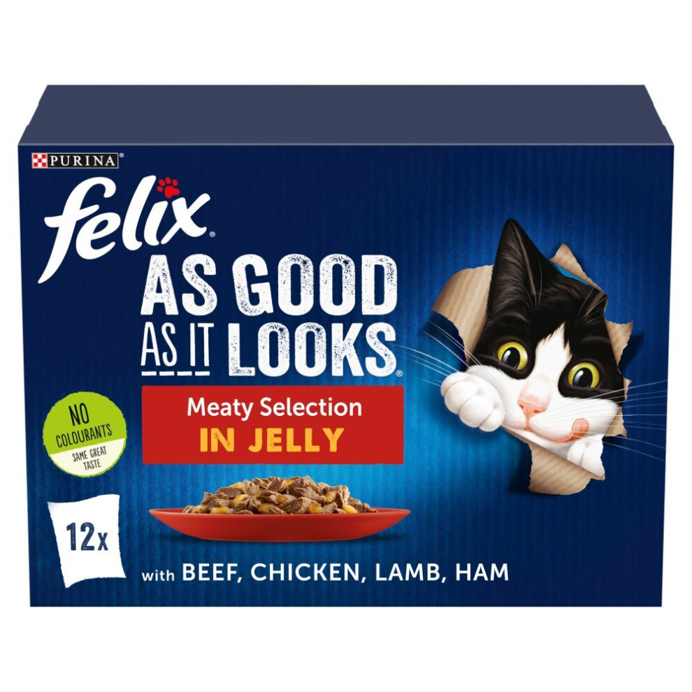 Felix As Good As It Looks Meaty Selection In Jelly 12X100g (Pack Of 4)
