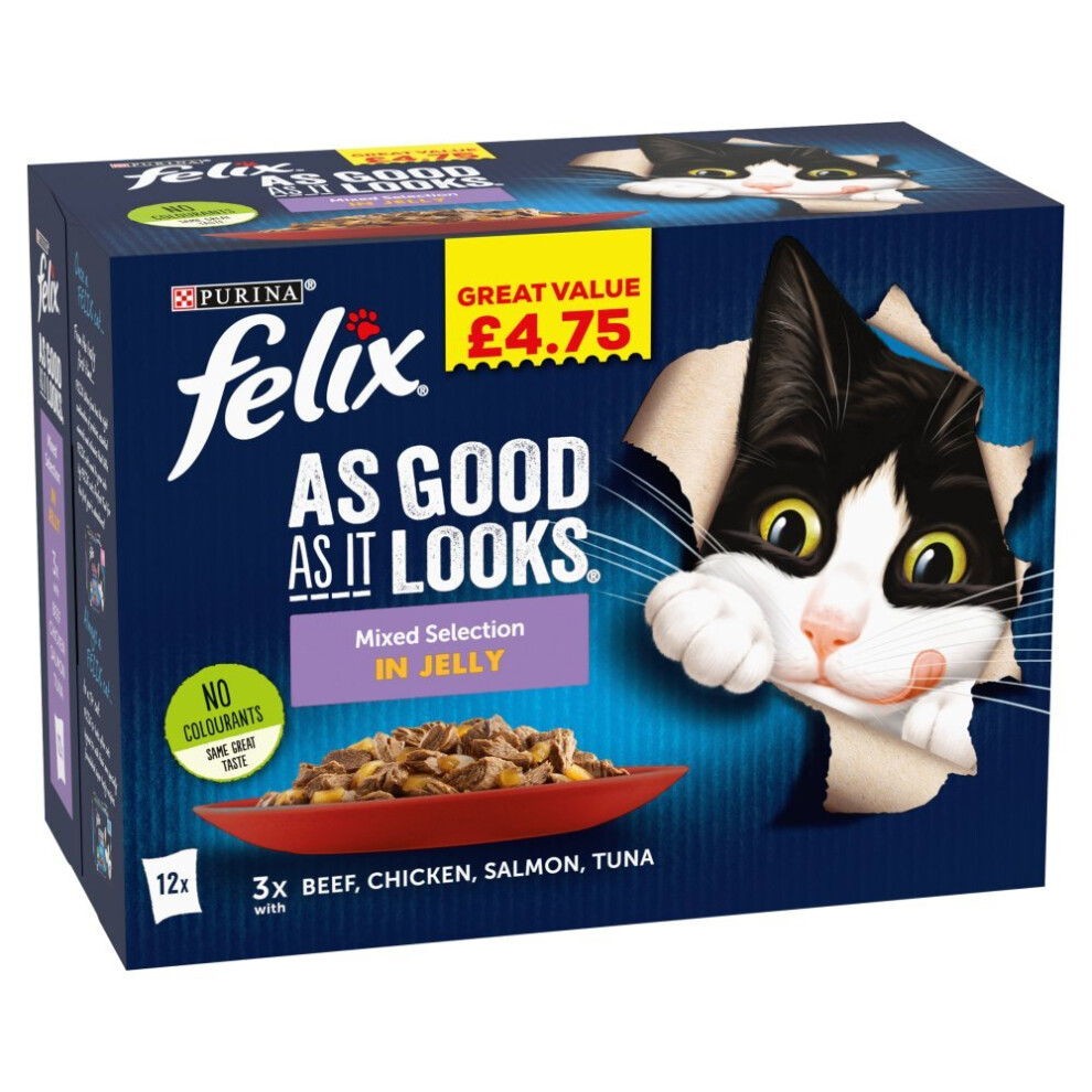 felix As Good As It Looks Mixed Selection in Jelly 12x100g (Pack of 4)