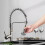 Kitchen Sink Mixer Taps Brushed Nickel Kitchen Tap with Pull Out Spray 360° Single Handle Kitchen Tap 4