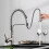 Kitchen Sink Mixer Taps Brushed Nickel Kitchen Tap with Pull Out Spray 360° Single Handle Kitchen Tap 5