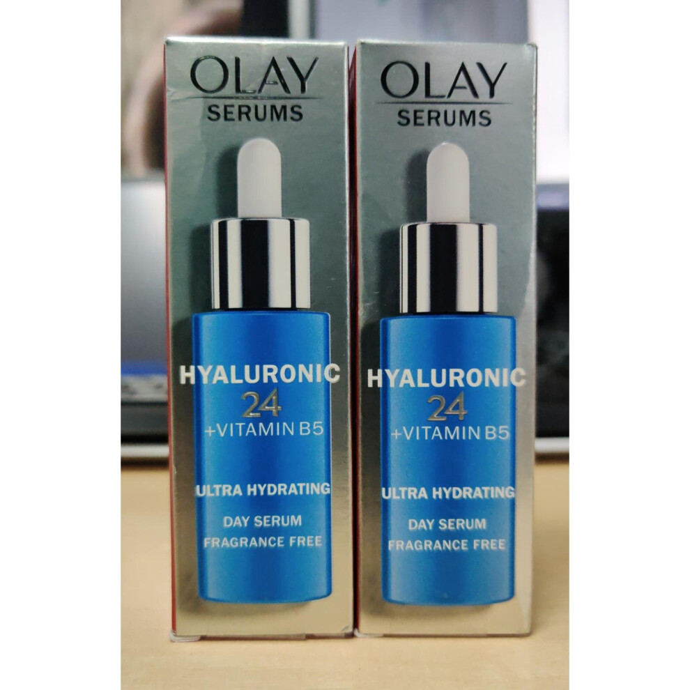 Olay Serums Hyaluronic24 + Vitamin B5 Day Serum Fragrance Free 40ml. Bundle of 2