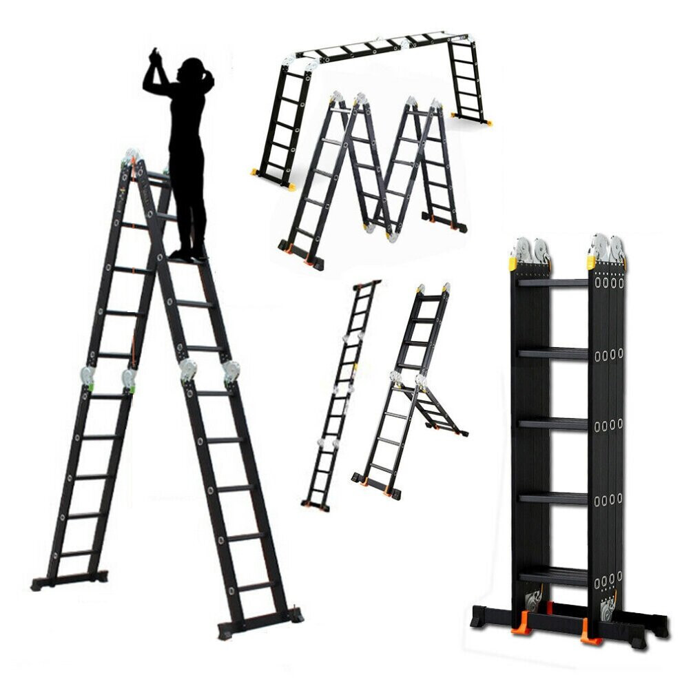 14in1 5.7M Aluminium Folding Ladder Multi Position Purpose Safety Step