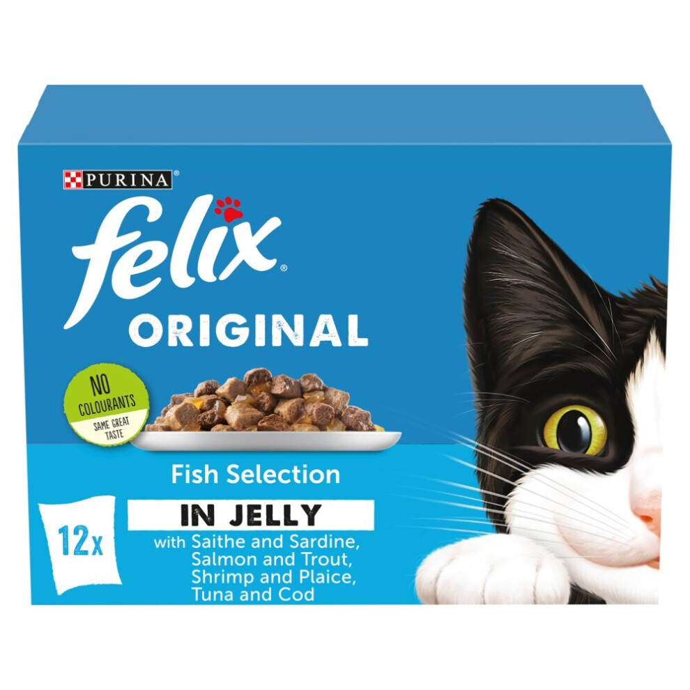 Felix Original Fish Selection in Jelly 12x100g (Pack of 4)