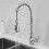 (Style-Silver) Kitchen Tap, Spring Kitchen Sink Mixer Tap Single Handle Lever with Pull Down Sprayer, High Arc Swivel 360° 2 Spray Mode 7
