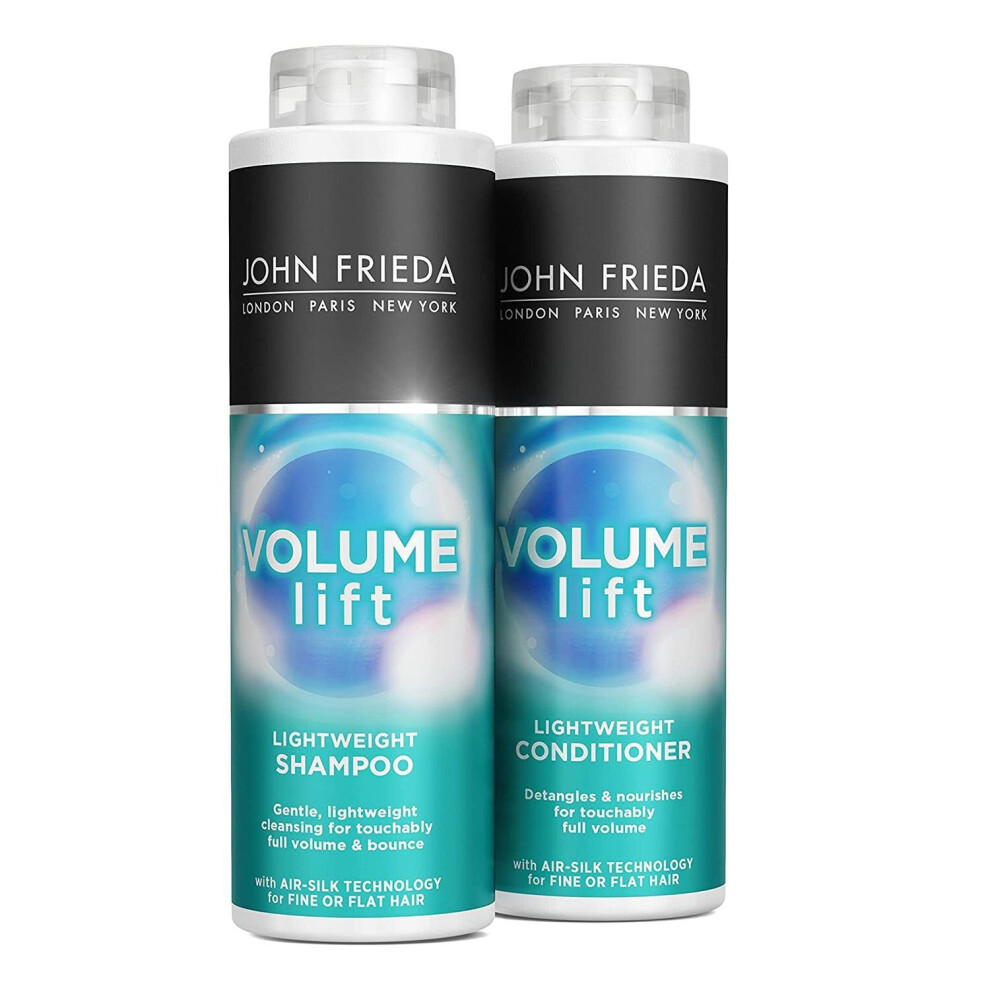John Frieda Duo Pack Luxurious Volume Touchably Full Volumising Shampoo and Conditioner Set for Fine Hair, 2 x 500 ml