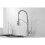 (Style-Silver) Kitchen Tap, Spring Kitchen Sink Mixer Tap Single Handle Lever with Pull Down Sprayer, High Arc Swivel 360° 2 Spray Mode 8