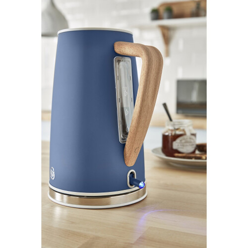 Swan Nordic Blue Kettle 4 Slice Toaster & Canisters Scandinavian Style