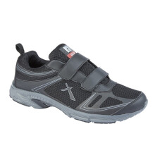 (UK 13) Dek Mens Orkney Super Lightweight Memory Foam Touch Fastening Trainers Black