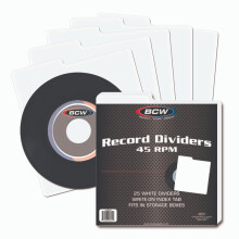 BCW Schallplattenteiler fr 45 U/min | Wei | Beschreibbares Register | Polypropylen in Archivqualitt | Gut sichtbarer Organizer fr 7-Zoll-Scha