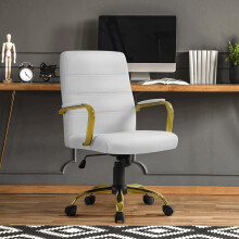 PU Leather Adjustable Swivel Contemporary Home Office Chair