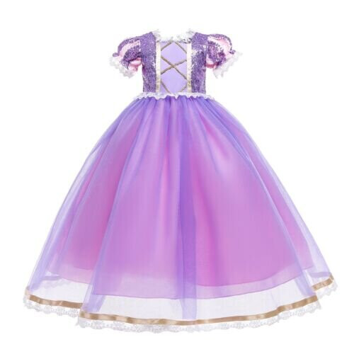 140 8 9 Yrs old Girl Princess Purple Children s Disney Princess Role Play Fancy Dress on OnBuy