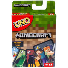UNO Minecraft Card Game Videogame-Themed Collectors Deck 112 Cards with Character Images, Gift for Fans Ages 7 Years Old & Up