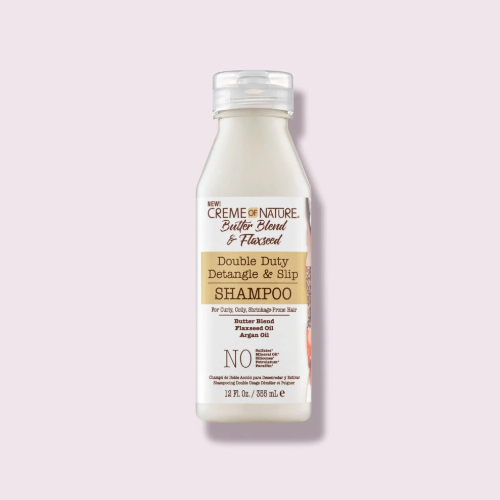 Creme Of Nature Butter Blend & Flaxseed Double Duty Shampoo 12Oz