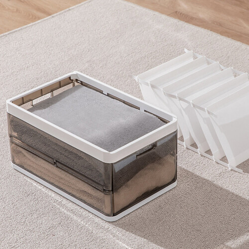 Living And Home (7) Folding Clothes Organiser Wardrobe Drawer Storage Box with Dividers 2