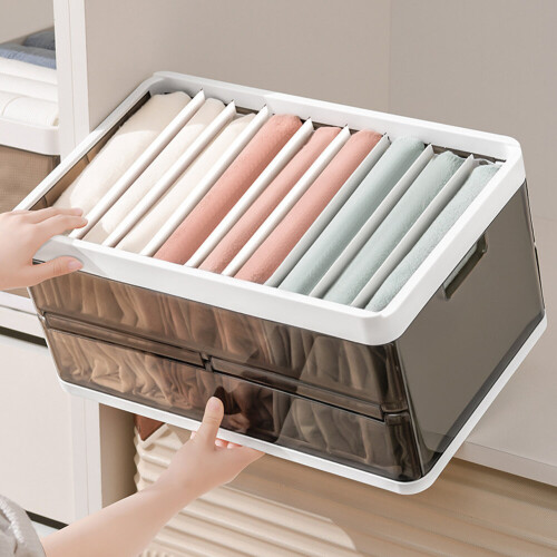 Living And Home (9) Folding Clothes Organiser Wardrobe Drawer Storage Box with Dividers 1