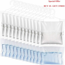 12 x Hanging Interior Wardrobe Dehumidifier Bag Damp Cloth Mould Absorb Moisture