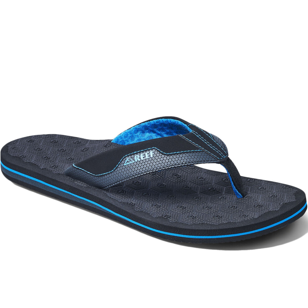 (10 UK, Black/Blue) Reef Mens The Ripper Summer Beach Pool Lightweight Sandals Thongs Flip Flops