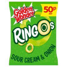Golden Wonder Ringos Sour Cream & Onion 25g (Pack of 24)