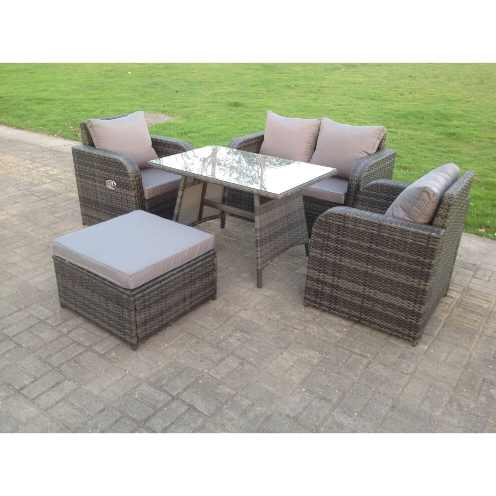 Fimous Rattan Garden Furniture Adjustable Chair Sofa Double Loveseat