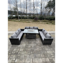 Fimous 9 Seater U Shape Outdoor Lounge Rattan Sofa Garden Furniture