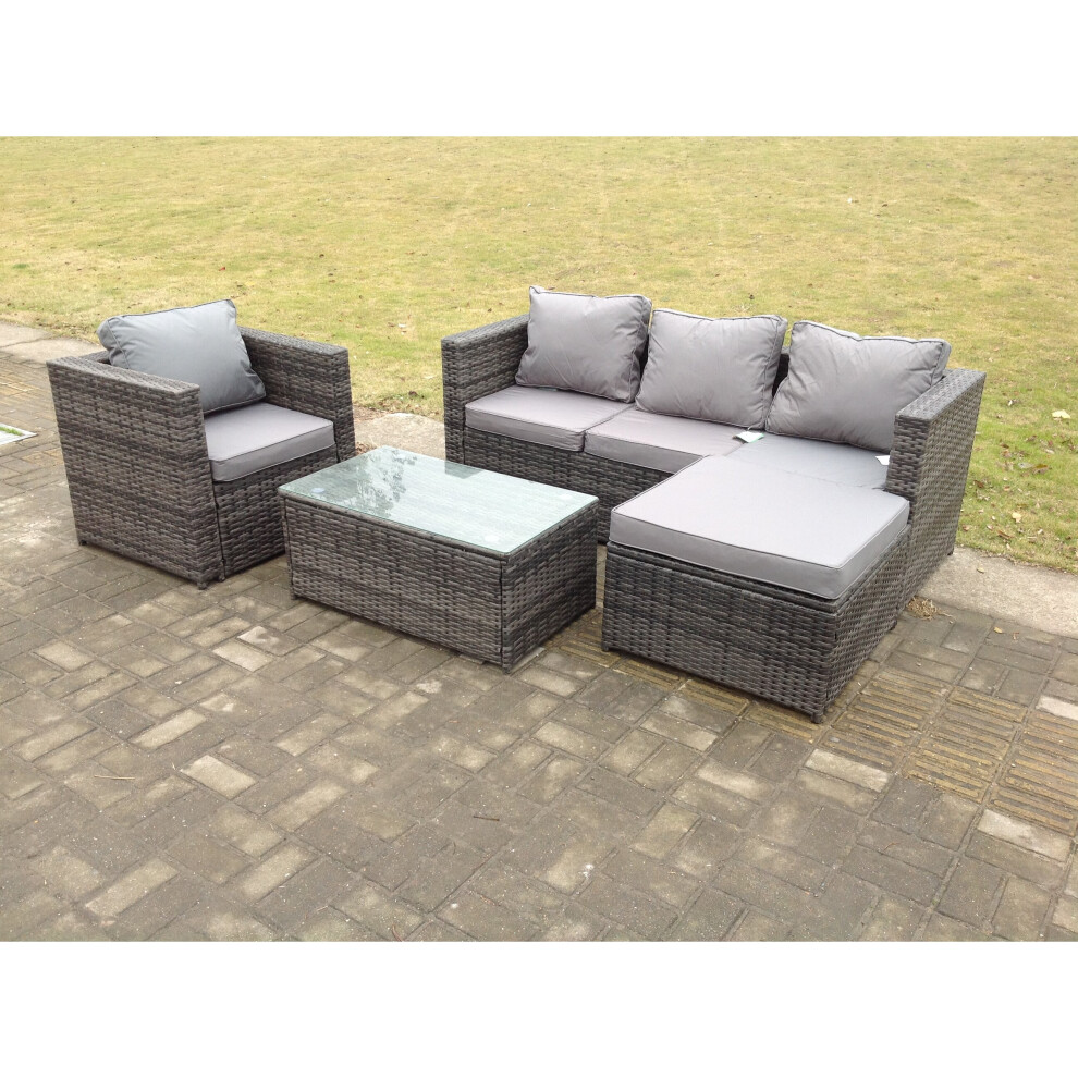 Fimous Lounge Rattan Sofa Outdoor Garden Furniture Single Arm Chair