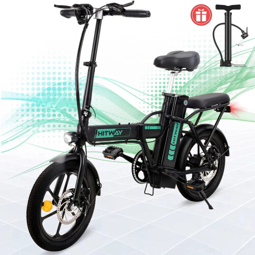 HITWAY Electric Bike E Bike Foldable City Bikes 8.4Ah Battery 250W Motor Assist Range Up to 35 70Km on OnBuy