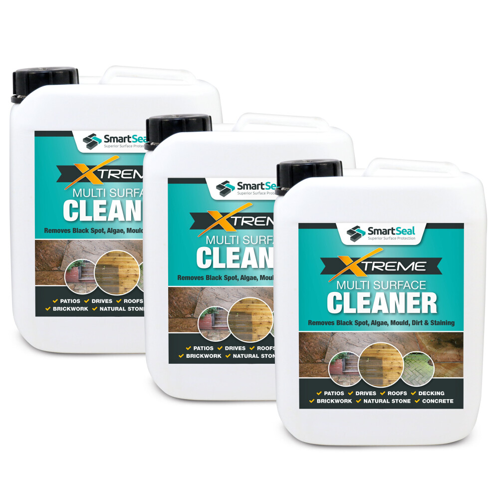 (3 x 5 Litres) Smartseal Xtreme Multi-Surface Cleaner - High-Performance Cleaner for Natural Stone, Block Paving, Paving Slabs