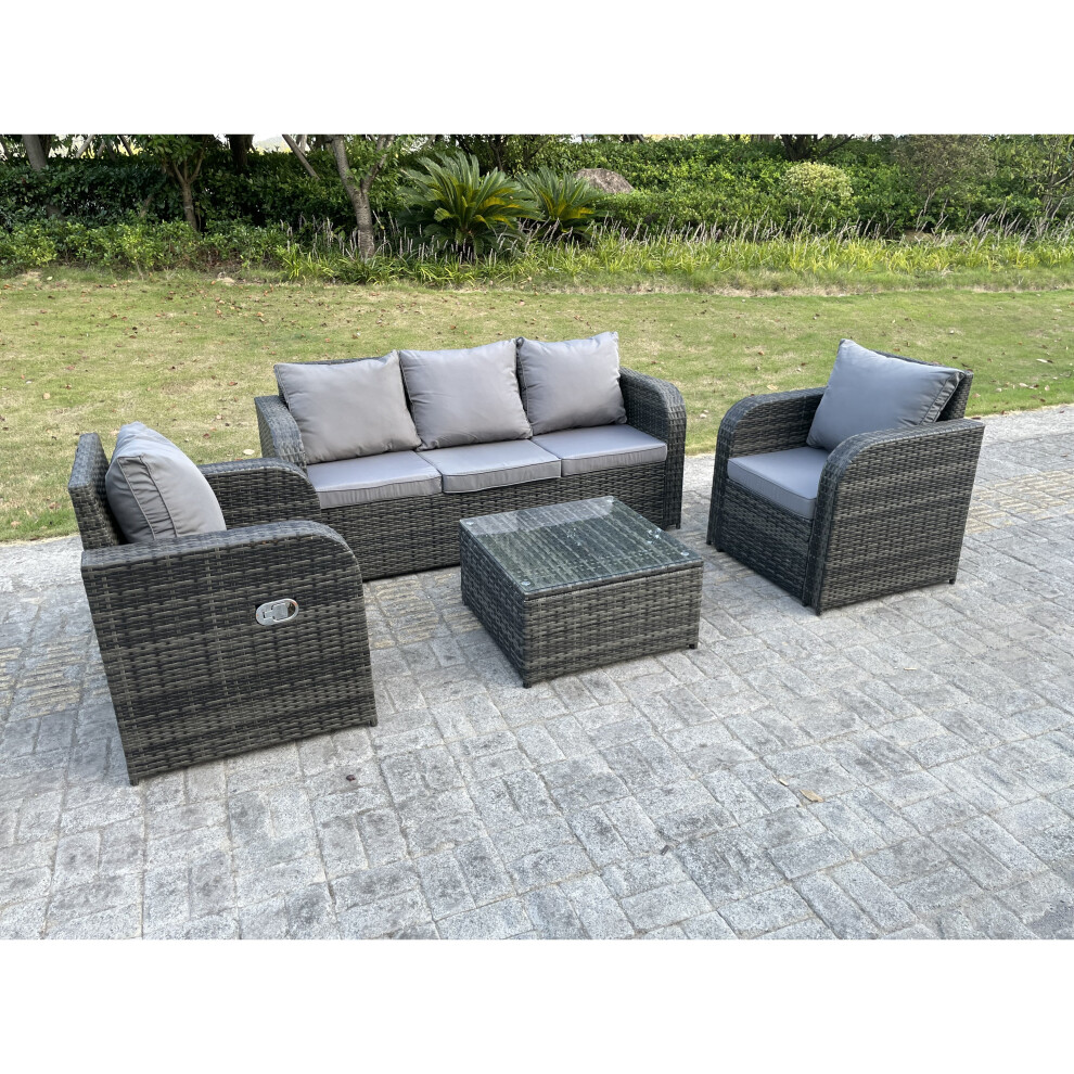 Fimous Rattan Garden Furniture Set Adjustable Chair Sofa Lounge Sofa