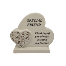Graveside Ornament Memorial Special Friend Floral Heart Plaque