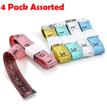 (4 Pack - Assorted) Measuring Tape Waist Height Fabric Cloth Dress