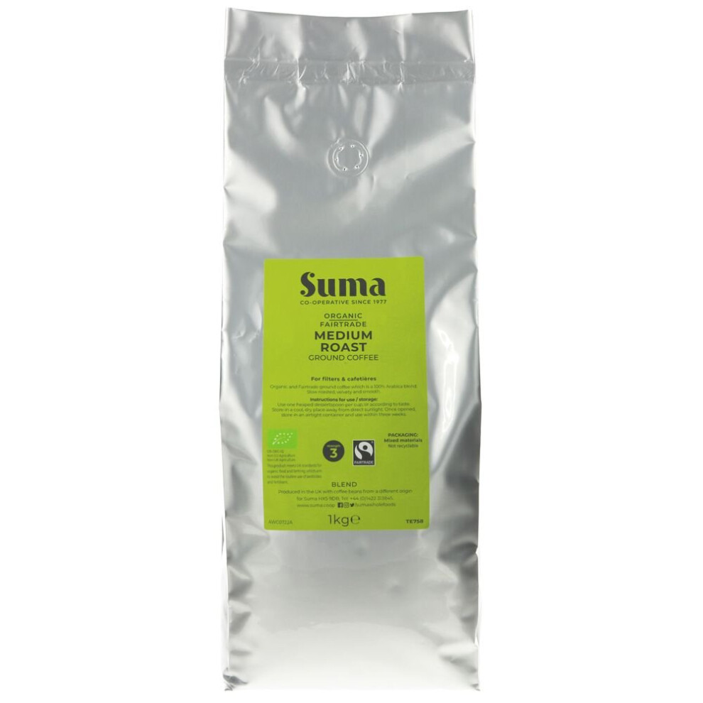 Suma Organic Medium Roast Blend Ground 1kg