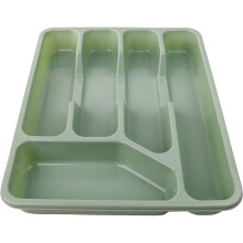 (MINT GREEN) Plastic Cutlery Tray Organiser  5 Compartment
