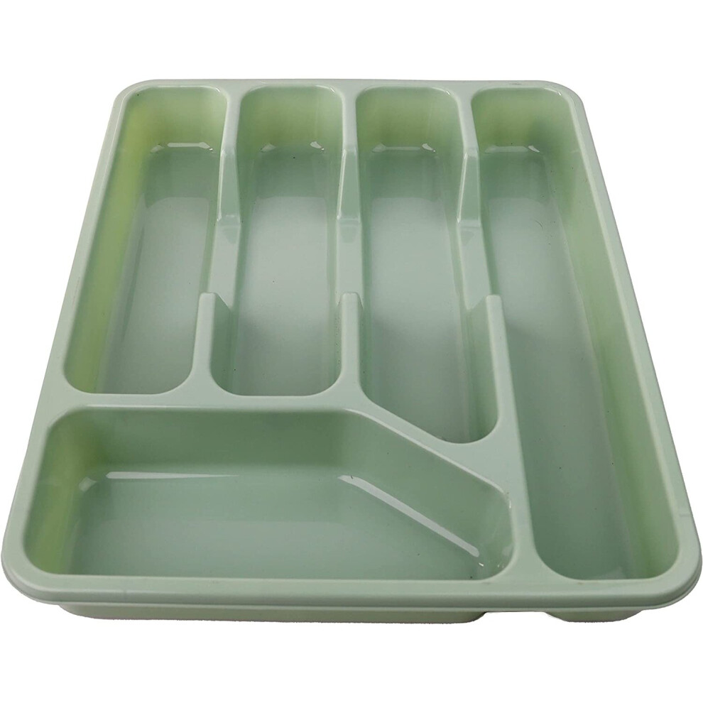 (MINT GREEN) Plastic Cutlery Tray Organiser  5 Compartment