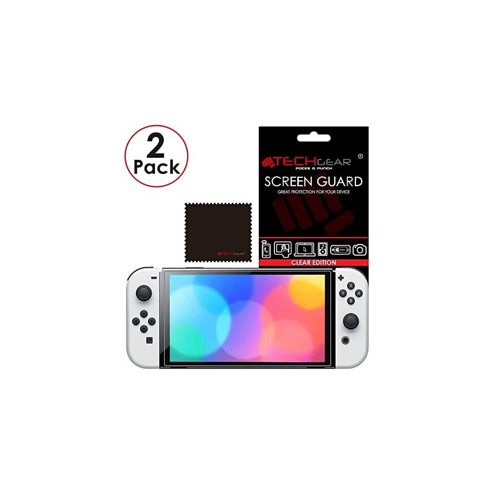Techgear Switch Lite Screen Protectors [Pack Of 2] Clear Screen Protector With Cleaning Cloth & Applicator Card Compatible For Nintendo Switch Lite