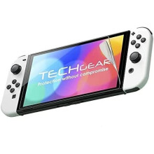 Switch OLED Screen Protectors [Pack of 2] TECHGEAR CLEAR Screen Protector with Cleaning Cloth & Applicator Card Compatible for Nintendo Switch OLED 7"
