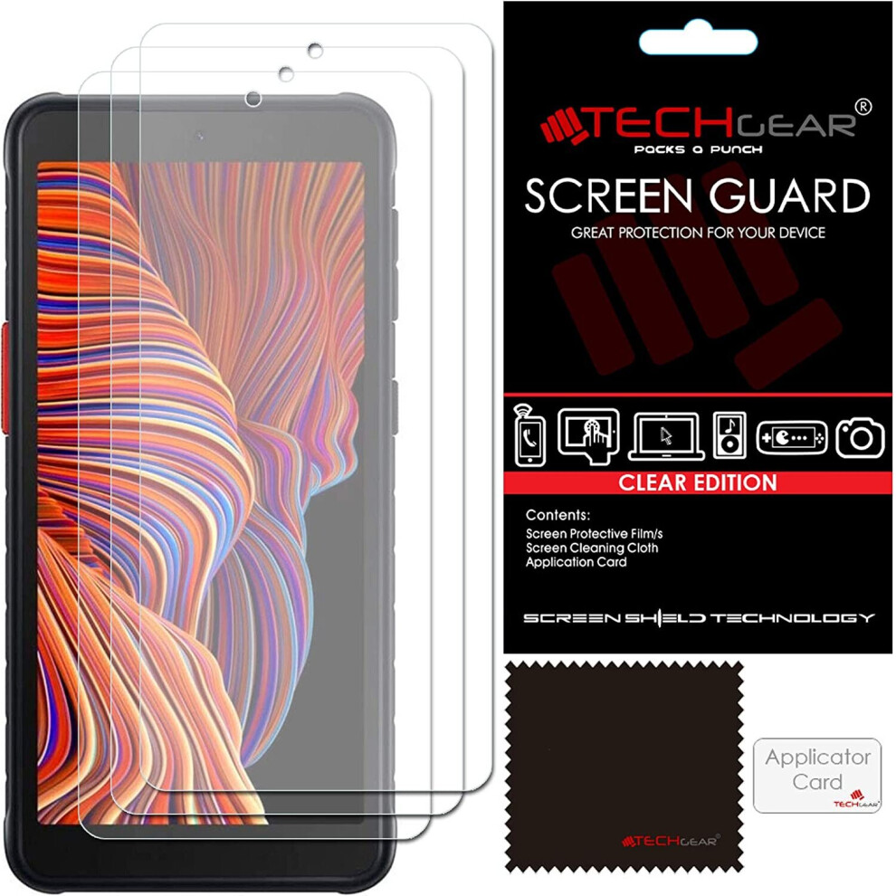 [3 Pack] TECHGEAR Screen Protectors Compatible with Samsung Galaxy XCover 5, CLEAR LCD Screen Protectors Cover Guards