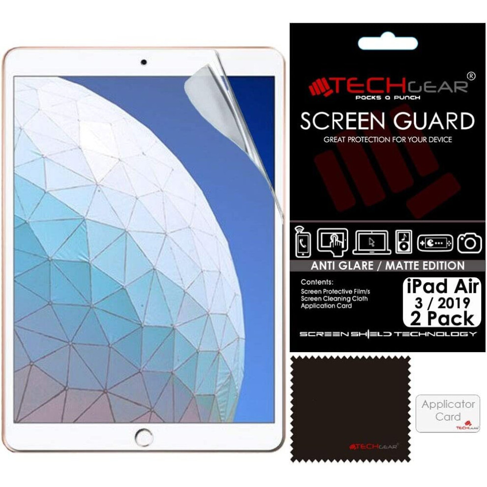 [2 Pack] TECHGEAR Anti-Glare Screen Protector for iPad Air (2019) 10.5", MATTE Screen Protectors s Compatible with New 2019 Apple iPad Air 3 10.5 Inch