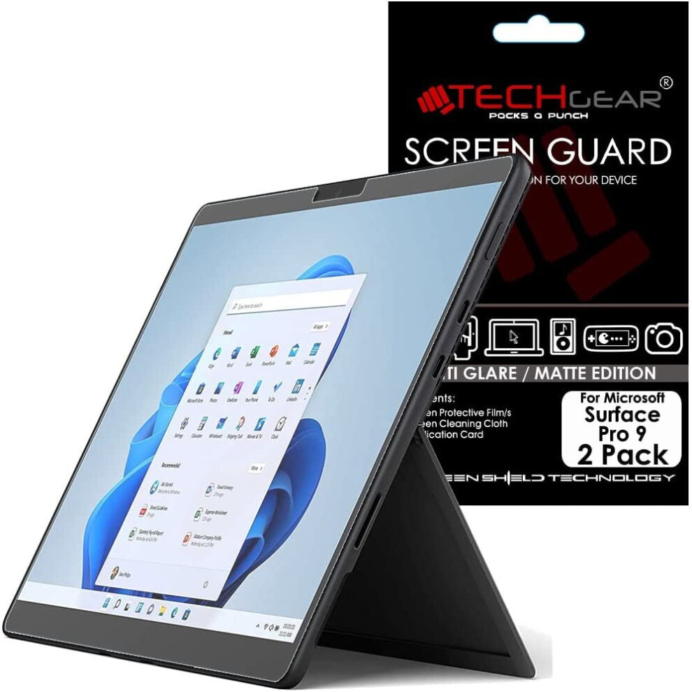 TECHGEAR [Pack of 2] Anti Glare / Matte Screen Protectors for Microsoft Surface Pro 9 (13 Inch screen) - Matte Screen Protector Covers