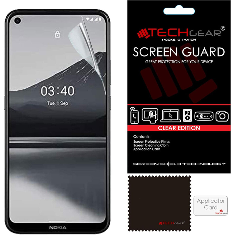 [5 Pack] TECHGEAR Screen Protectors Compatible with Nokia 5.4, CLEAR LCD Screen Protectors Cover Guards