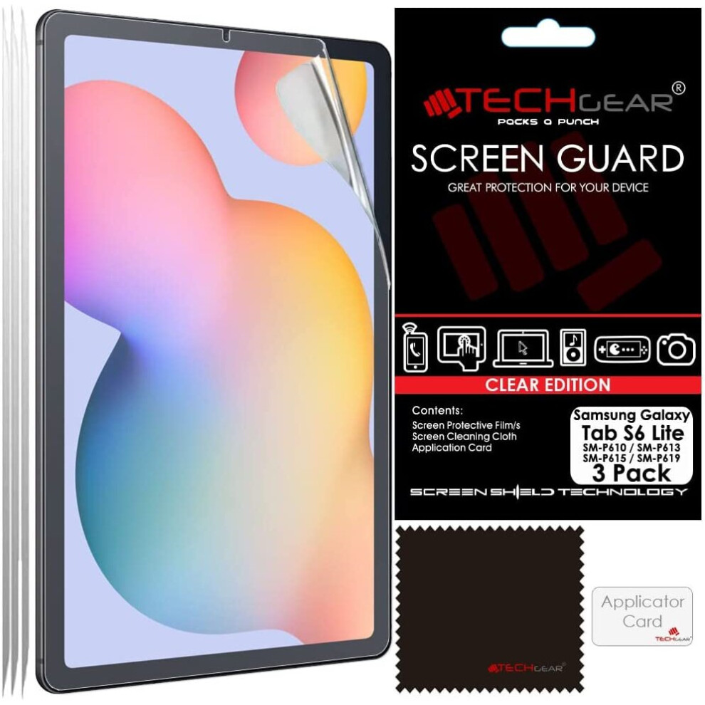 Techgear 3-Pack Ultra Clear Screen Protectors For Samsung Galaxy Tab S6 Lite 10.4In (Sm-P610/P613/P615/P619)