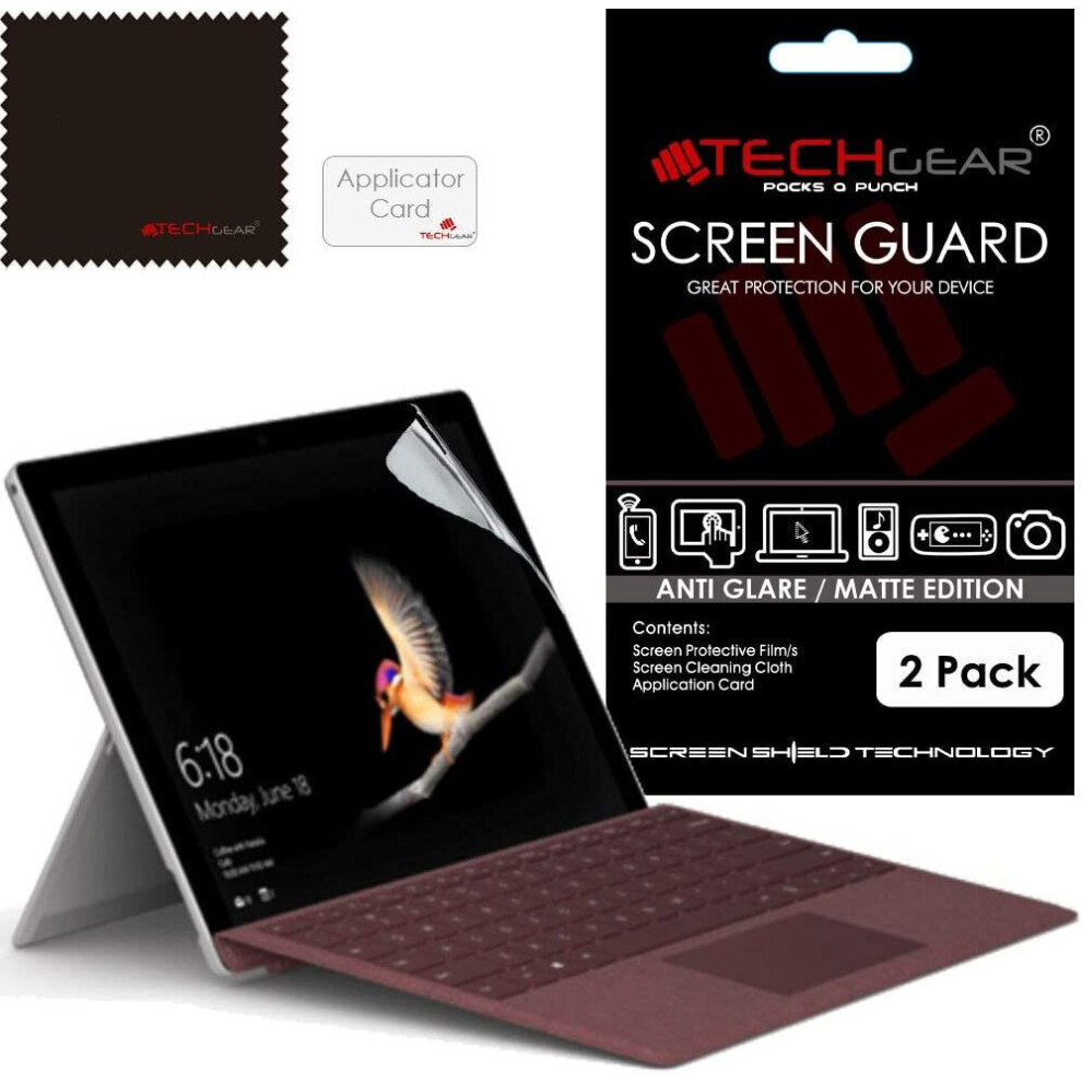 TECHGEAR [Pack of 2] Anti Glare Screen Protectors for Microsoft Surface Go 10" - Matte Screen Protector Covers With Cleaning Cloth + Application Card