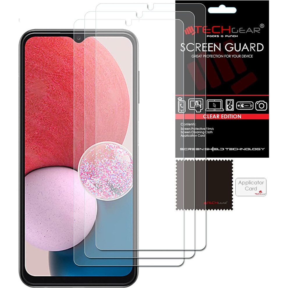 [3 Pack] TECHGEAR Screen Protectors Compatible with Samsung Galaxy A13, A22 5G, A23 5G, A32 5G, A04s, A03, A03s, A02s CLEAR Protector Cover Guards