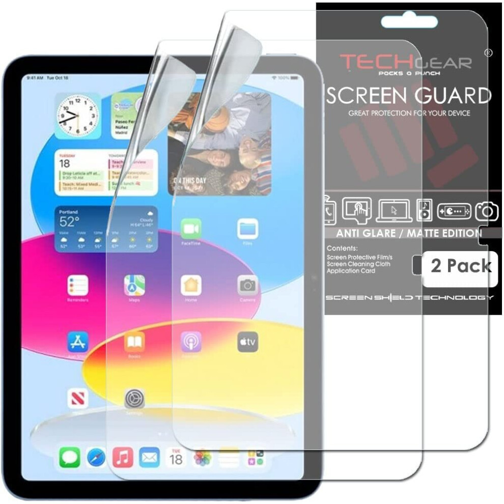 TECHGEAR [2 Pack] Anti Glare MATTE Screen Protectors for iPad 10.9" 2022, MATTE Screen Protector s Designed For New Apple iPad 10th Generation 2022