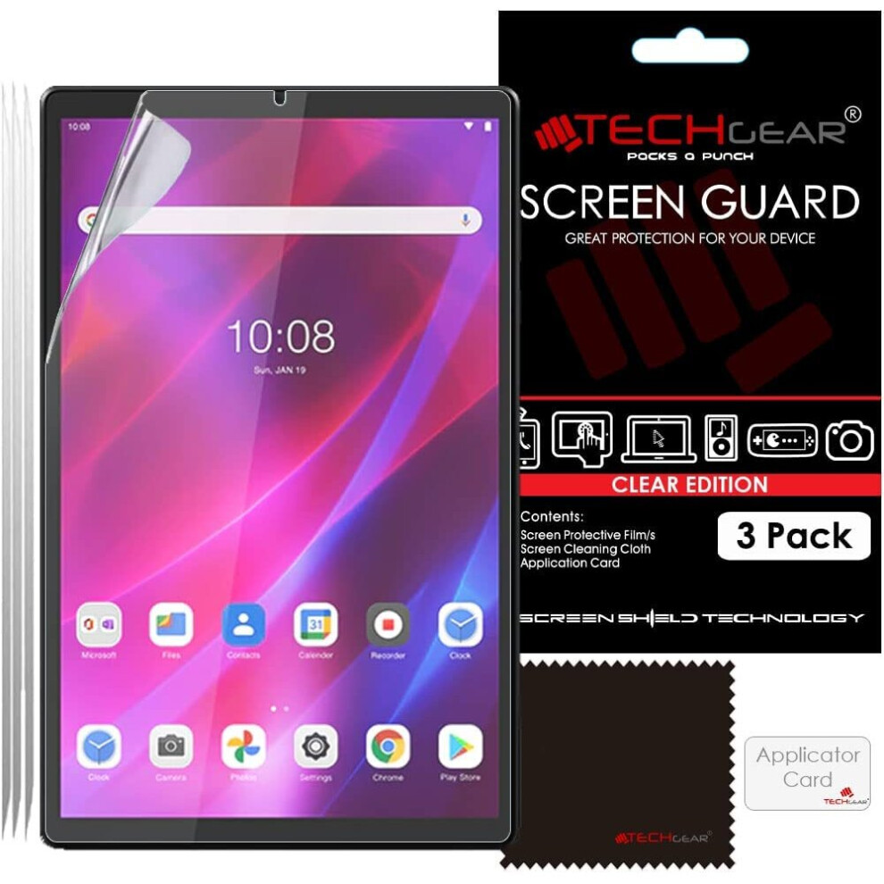 Techgear [Pack Of 3] Screen Protectors For Lenovo Tab K10 / Tab M10 Plus 2Nd Gen 2020 (10.3") Tb-X606 / Tb-X6c6 Ultra Clear Screen Protector