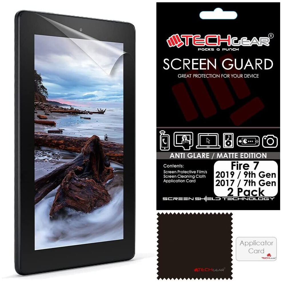 TECHGEAR [2 Pack] Anti Glare Screen Protectors for Previous Amazon Fire 7" & Fire Kids Edition 7" (9th Generation / 2019)