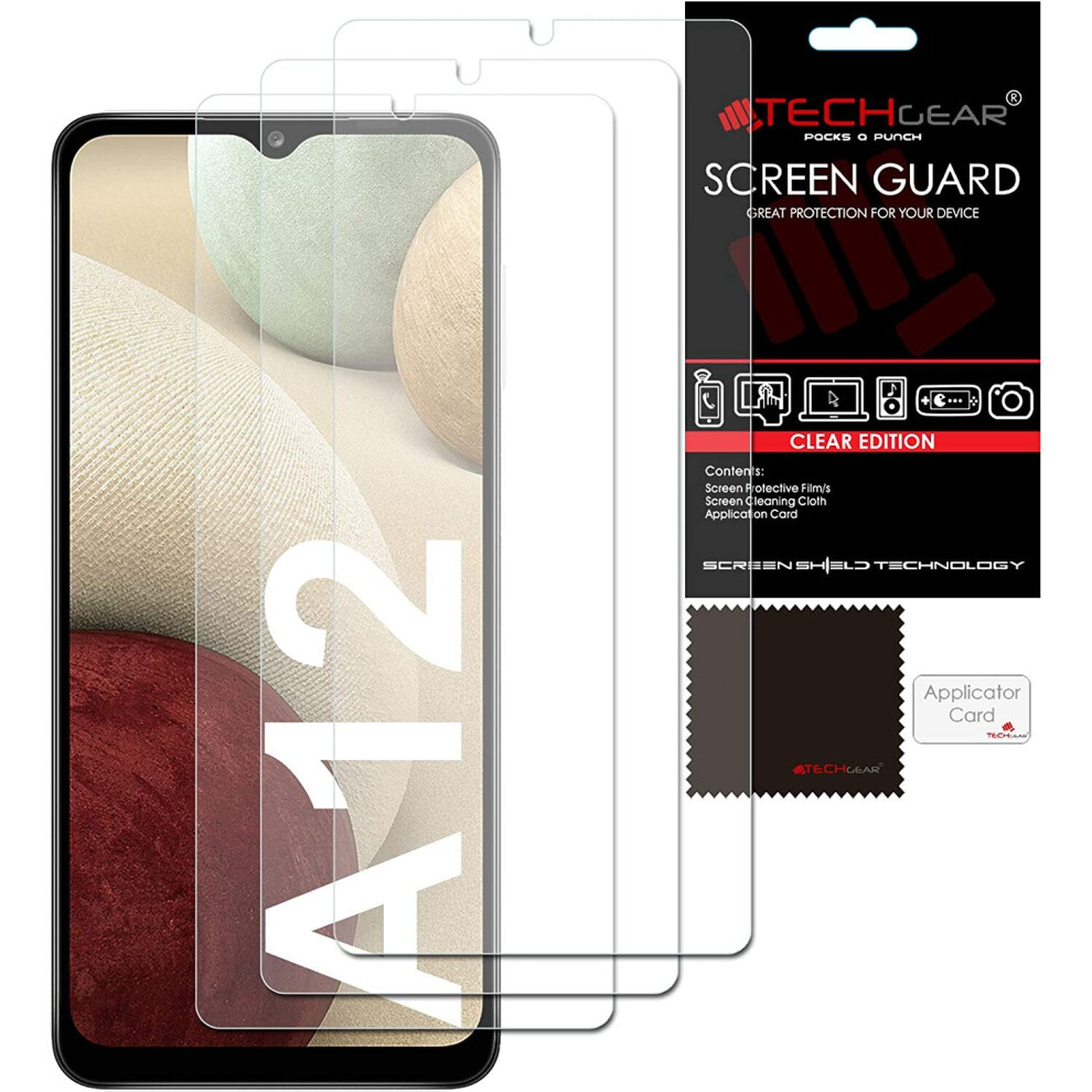 Techgear 3-Pack Clear Screen Protectors For Samsung Galaxy A12, A13 & M12 – Ultra-Clear Hd Touchscreen Guard