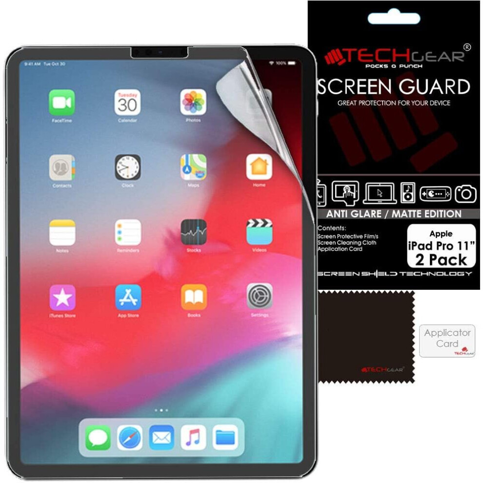 [2 Pack] TECHGEAR Anti Glare Screen Protectors for iPad Pro 11, iPad air 4 10.9 2020, Matte Screen Protector Guard