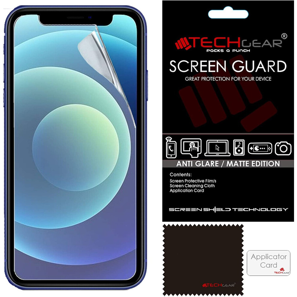 Techgear [Pack Of 3] Matte Screen Protectors For Iphone 12 Pro - Anti Glare / Matte Screen Protectors With Cleaning Cloth & Application Card