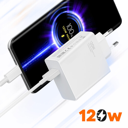 Xiaomi Xiaomi Chargeur Secteur USB 120W Charge Rapide avec Câble USB-C 1m Blanc 2