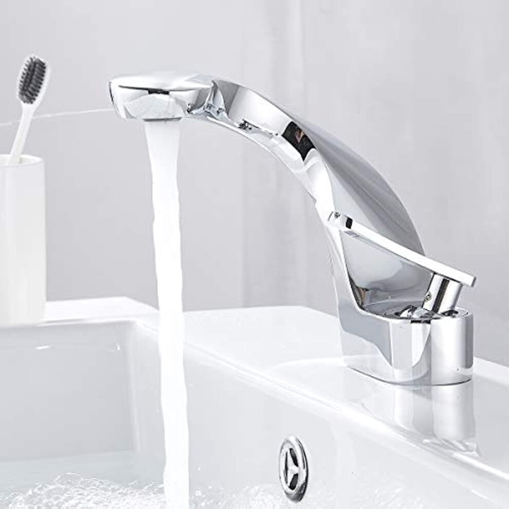 (Electroplating) Basin Taps Bathroom Mixer Sink Tap Chrome Single Lever Hot And Cold Mixer Chrome Monobloc Taps 8804717474251